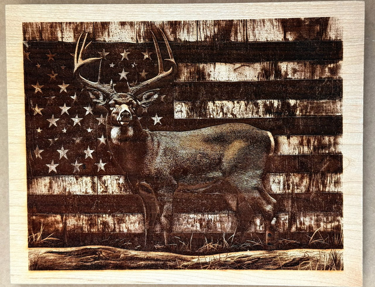 Cherry - 10 x 8 - Deer/Flag 3D