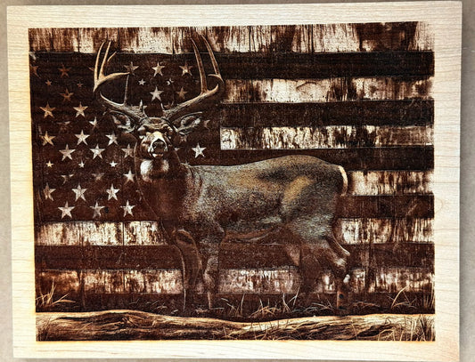 Cherry - 10 x 8 - Deer/Flag 3D