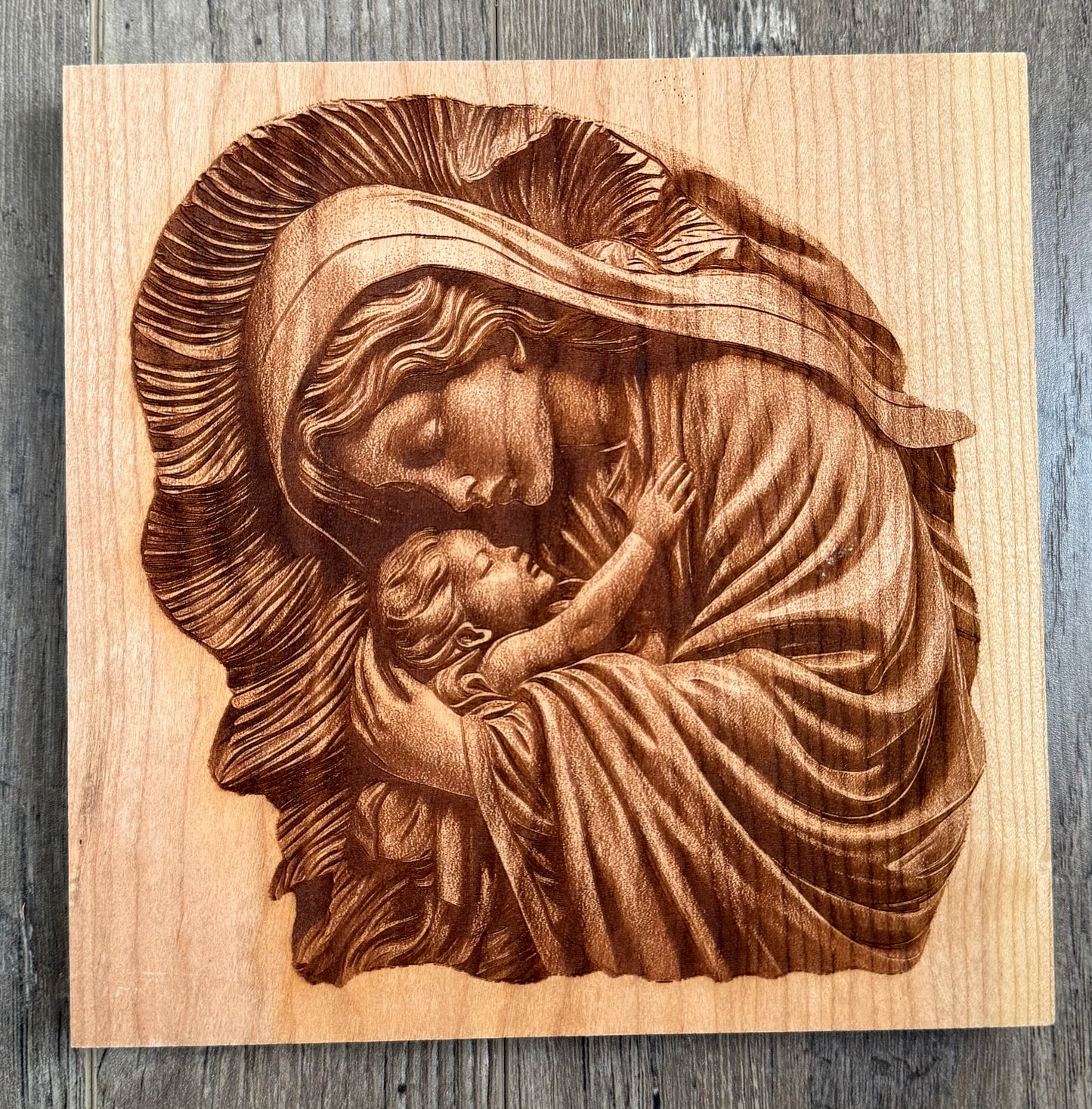 Cherry - 8 x 8 - Mary & Baby Jesus 3D