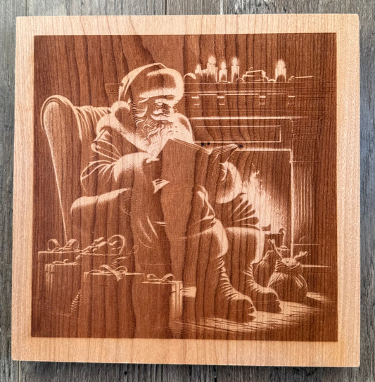 Cherry - 8 x 8 - Santa Reading 3D