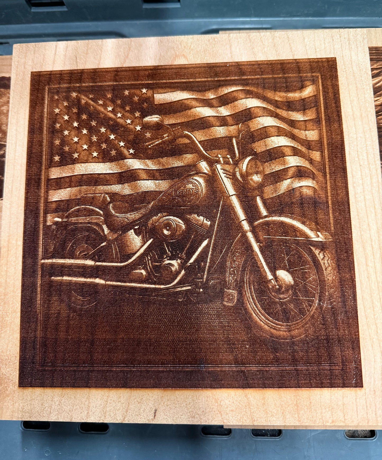 Cherry - 8 x 8 - Flag/Motorcycle 3D